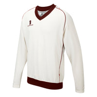 Surridge Curve Long Sleeve Sweater (Junior) - Maroon Trim