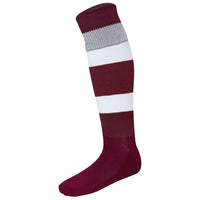 Surridge Hooped Sock (Junior) - Maroon / White