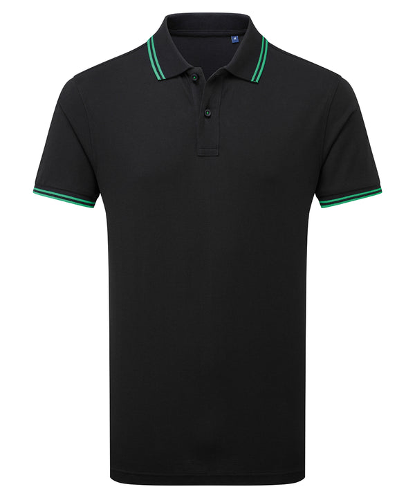 Asquith & Fox Classic Fit Tipped Polo - Black/Kelly