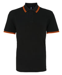 Asquith & Fox Classic Fit Tipped Polo - Black/Orange