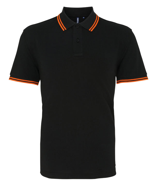 Asquith & Fox Classic Fit Tipped Polo - Black/Orange