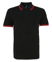 Asquith & Fox Classic Fit Tipped Polo - Black/Red