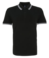 Asquith & Fox Classic Fit Tipped Polo - Black/White