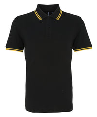 Asquith & Fox Classic Fit Tipped Polo - Black/Yellow