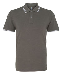 Asquith & Fox Classic Fit Tipped Polo - Charcoal/White