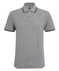 Asquith & Fox Classic Fit Tipped Polo - Heather Grey/Black