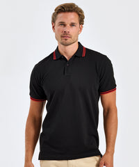 Asquith & Fox Classic Fit Tipped Polo - Black/Kelly