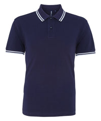 Asquith & Fox Classic Fit Tipped Polo - Navy/White