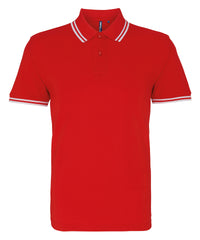 Asquith & Fox Classic Fit Tipped Polo - Red/White