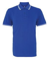 Asquith & Fox Classic Fit Tipped Polo - Royal/White