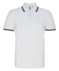 Asquith & Fox Classic Fit Tipped Polo - White/Black