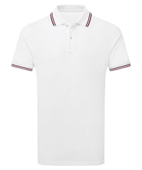 Asquith & Fox Classic Fit Tipped Polo - White/Burgundy