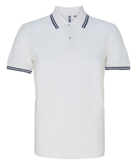 Asquith & Fox Classic Fit Tipped Polo - White/Navy