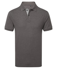 Asquith & Fox Men's Classic Fit Contrast Polo - Charcoal/Heather Grey