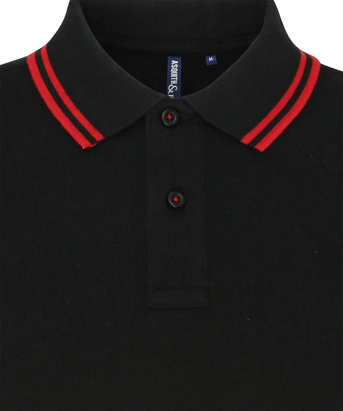 Asquith & Fox Women's Classic Fit Tipped Polo - Black/Red