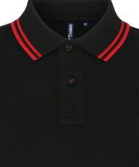 Asquith & Fox Women's Classic Fit Tipped Polo - Black/Red