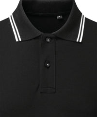 Asquith & Fox Women's Classic Fit Tipped Polo - Black/White