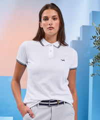 Asquith & Fox Women's Classic Fit Tipped Polo - Black/Red