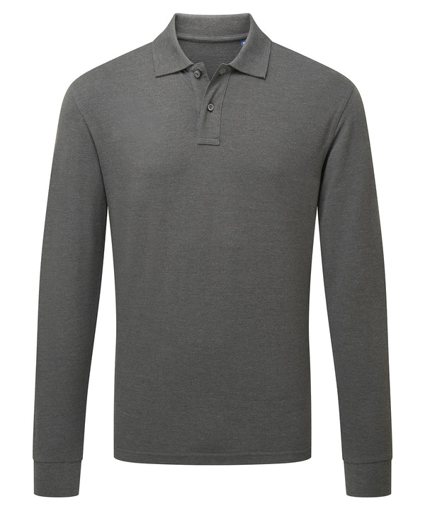 Asquith & Fox Men's Classic Fit Long Sleeved Polo - Charcoal