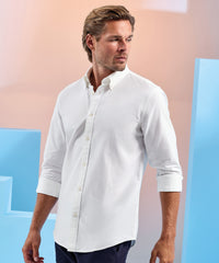 Asquith & Fox Men’s Cotton Long Sleeve Oxford Shirt - Light Blue