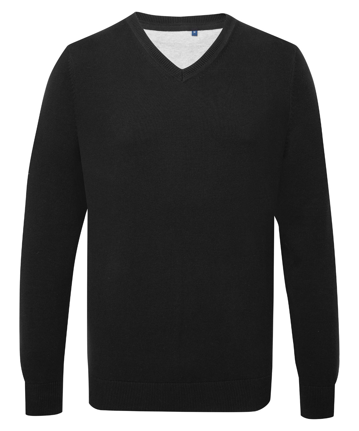 Asquith & Fox Men's Cotton Blend V-neck Sweater - Black