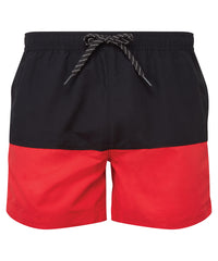 Asquith & Fox Block Colour Swim Shorts - Black/Red