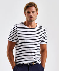 Asquith & Fox Men's Marinière Coastal Short Sleeve Tee - White/Navy