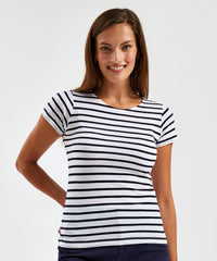 Asquith & Fox Women's Marinière Coastal Short Sleeve Tee - White/Navy
