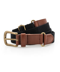Asquith & Fox Faux Leather and Canvas Belt - Black