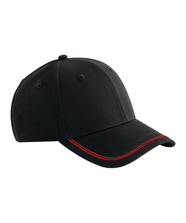 Beechfield Match Day Cap - Black/Red