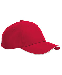 Beechfield Team Sports-tech Cap - Classic Red/White