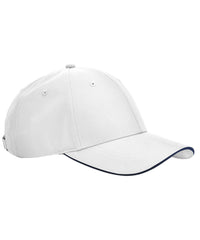 Beechfield Team Sports-tech Cap - White/French Navy