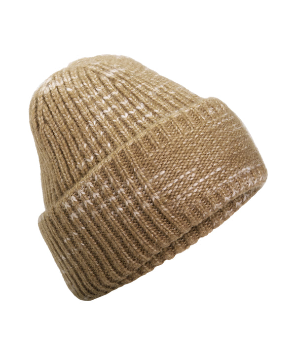 Beechfield Chunky Knit Reverse Patch Beanie - Espresso Haze
