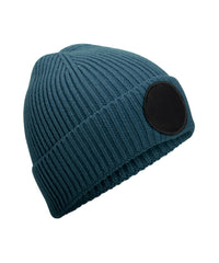 Beechfield Circular Fashion Patch Beanie - Airforce Blue/Black
