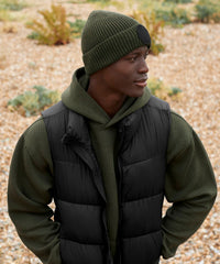 Beechfield Circular Fashion Patch Beanie - Airforce Blue/Black