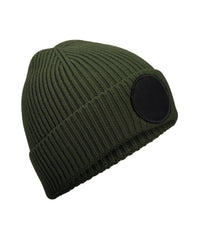 Beechfield Circular Fashion Patch Beanie - Olive Green/Black