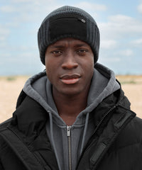 Beechfield Zip Patch Beanie - Black