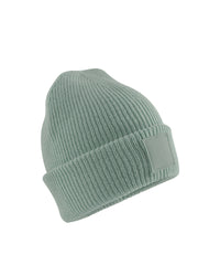 Beechfield Kids Deep Cuffed Tonal Patch Beanie - Dusty Green