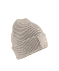 Beechfield Kids Deep Cuffed Tonal Patch Beanie - Natural Stone