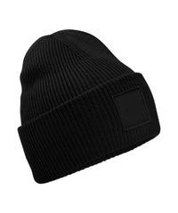 Beechfield Deep-cuffed Tonal Patch Beanie - Black