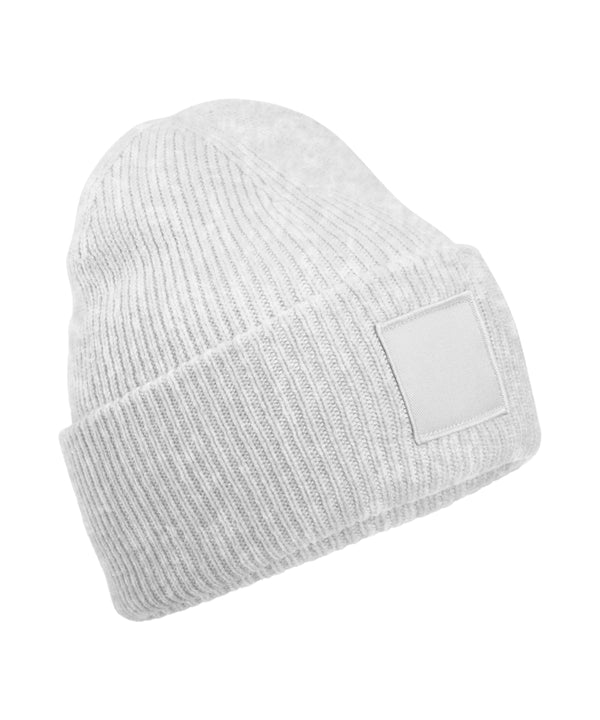 Beechfield Deep-cuffed Tonal Patch Beanie - Cloud Grey