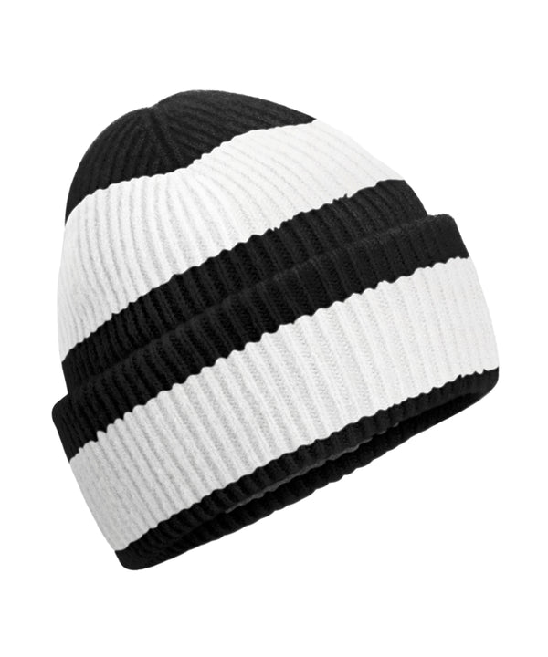 Beechfield Colour Block Beanie - Black/Soft White