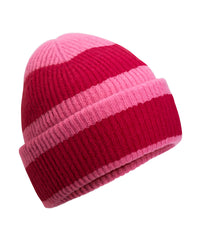 Beechfield Colour Block Beanie - True Pink/Classic Red