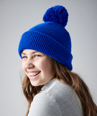 Beechfield Junior Reflective Bobble Beanie - Black