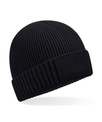 Beechfield Organic Cotton Engineered Patch Beanie - Black