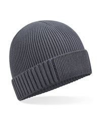 Beechfield Organic Cotton Engineered Patch Beanie - Graphite Grey