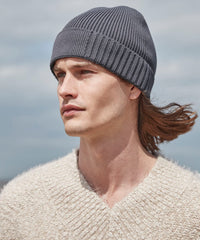 Beechfield Organic Cotton Engineered Patch Beanie - Black