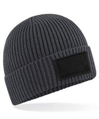 Beechfield Fashion Patch Beanie - Graphite Grey/Black