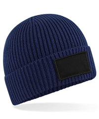 Beechfield Fashion Patch Beanie - Oxford Navy/Black