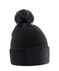 Beechfield Kids Snowstar Patch Beanie - Black/Graphite Grey
